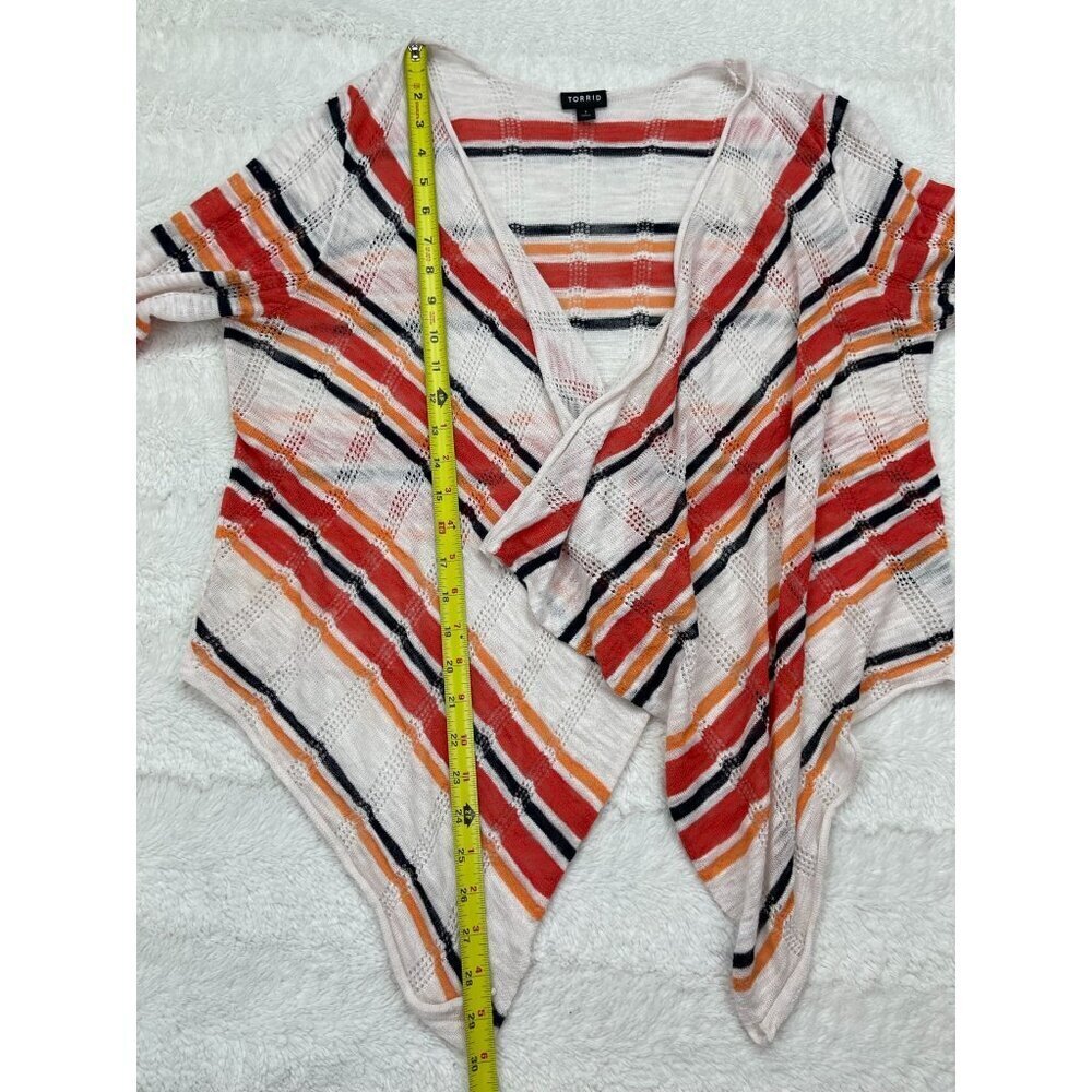 Torrid Striped Cardigan Sweater 1 1X Lightweight Long Sleeve - Picture 7 of 8